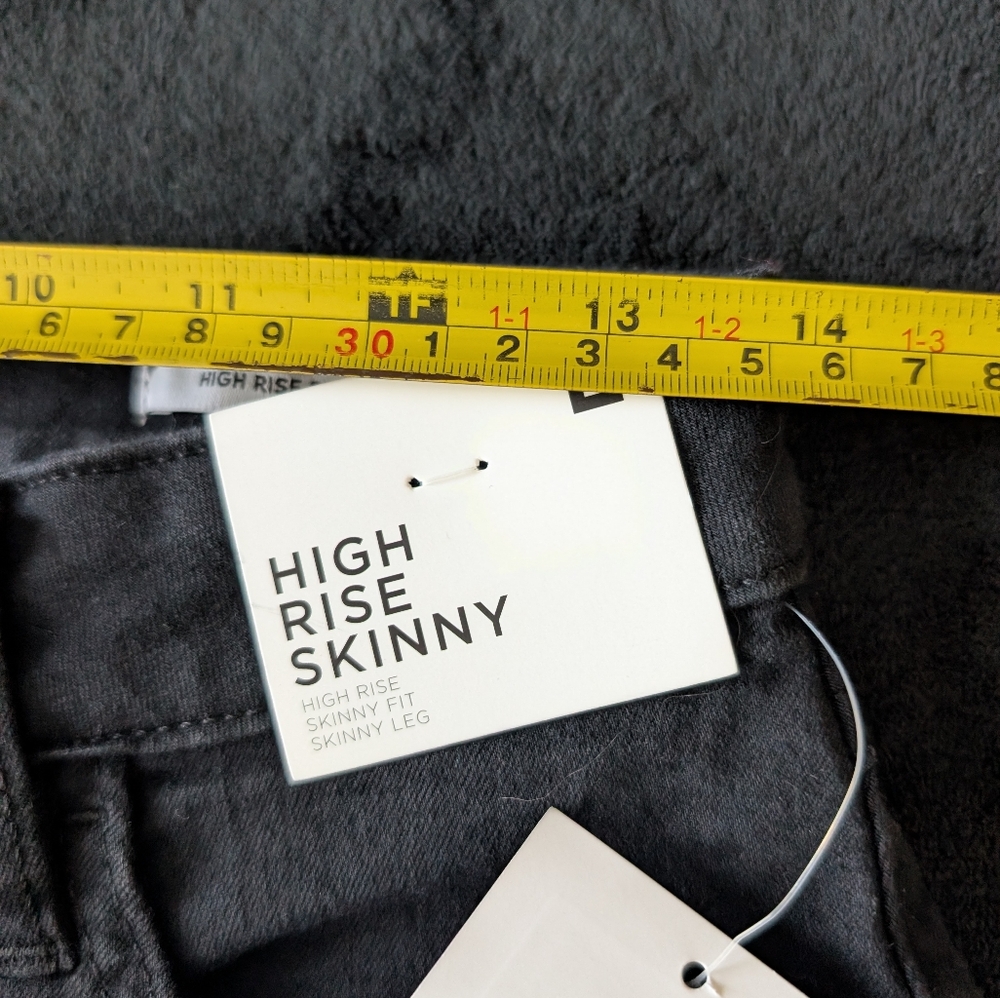 NWT Classic Black Minimal Skinny Emo Goth Skater Jeans Neutral Sz L Stretch image 6